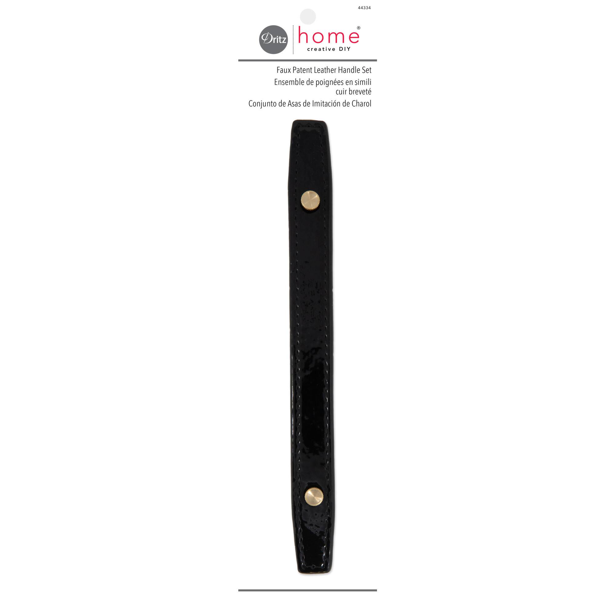 Dritz® Home Black Faux Patent Leather Handle Set
